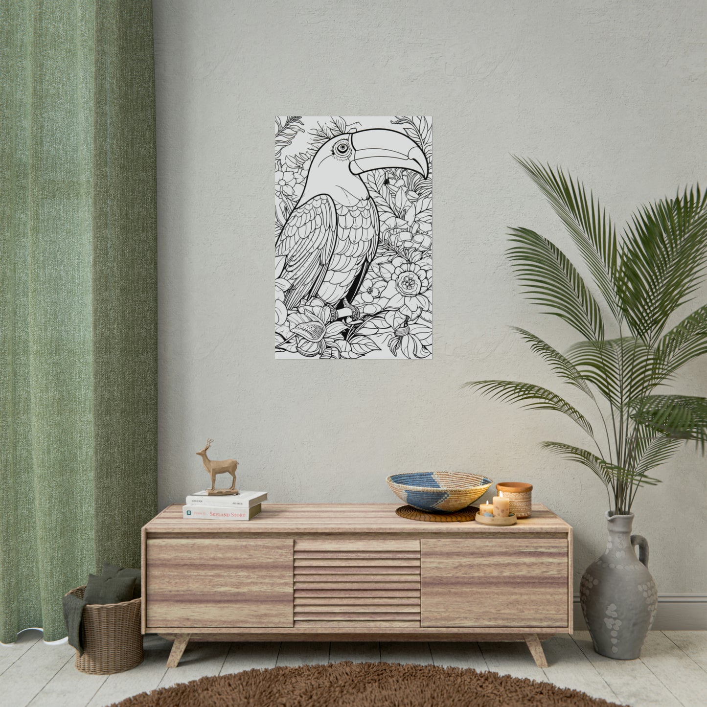 Toucan Exotic Birds Coloring Art Posters