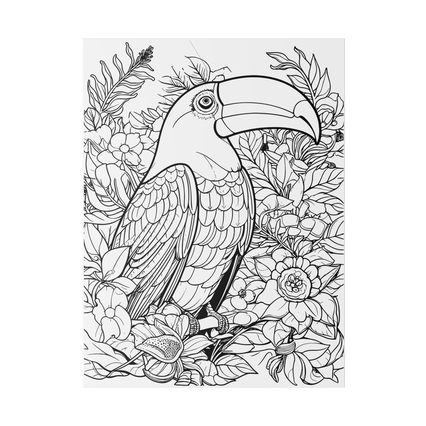 Toucan Coloring Canvas, Stretched, 0.75"