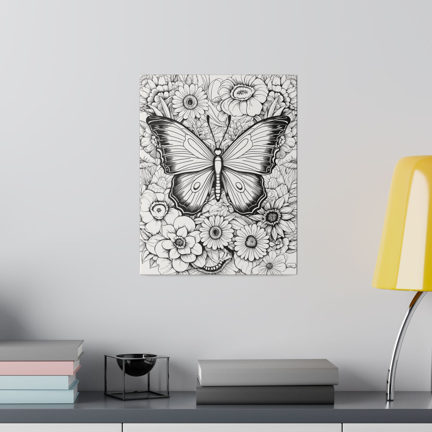 Butterfly Coloring Canvas, Stretched, 0.75"