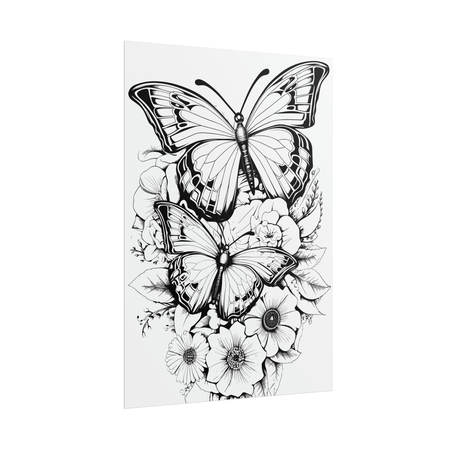 Butterfly Coloring Art Posters