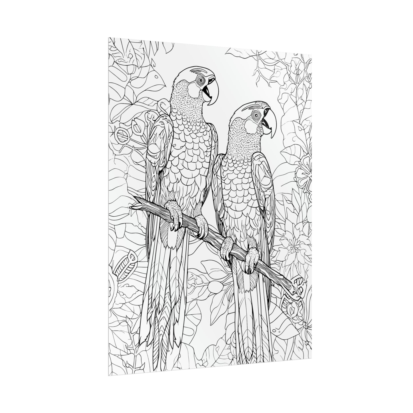 Macaw Parrots Exotic Bird Coloring Art Posters