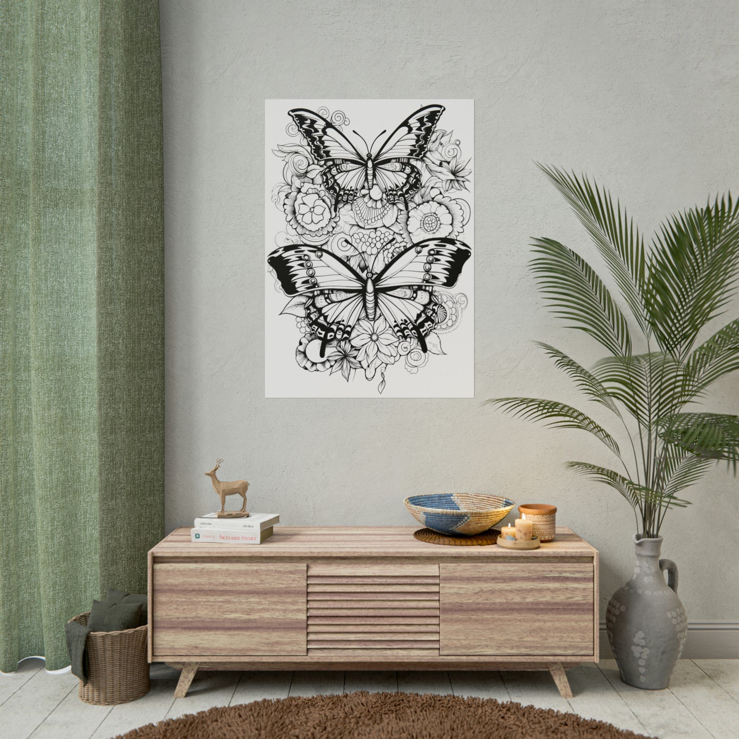 Butterfly Coloring Art Posters