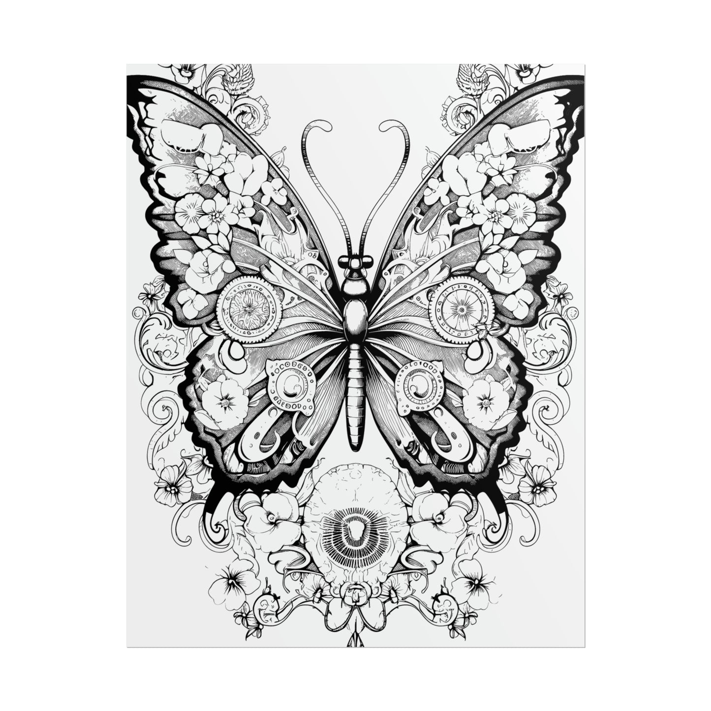 Butterfly Coloring Art Posters