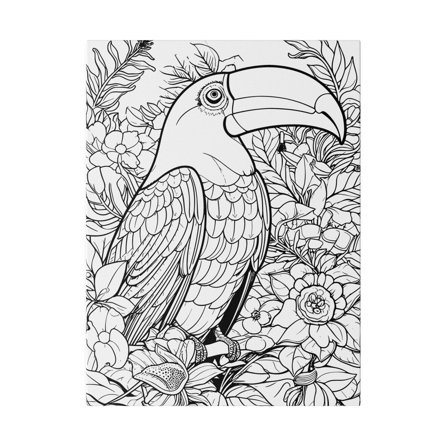 Toucan Coloring Canvas, Stretched, 0.75"