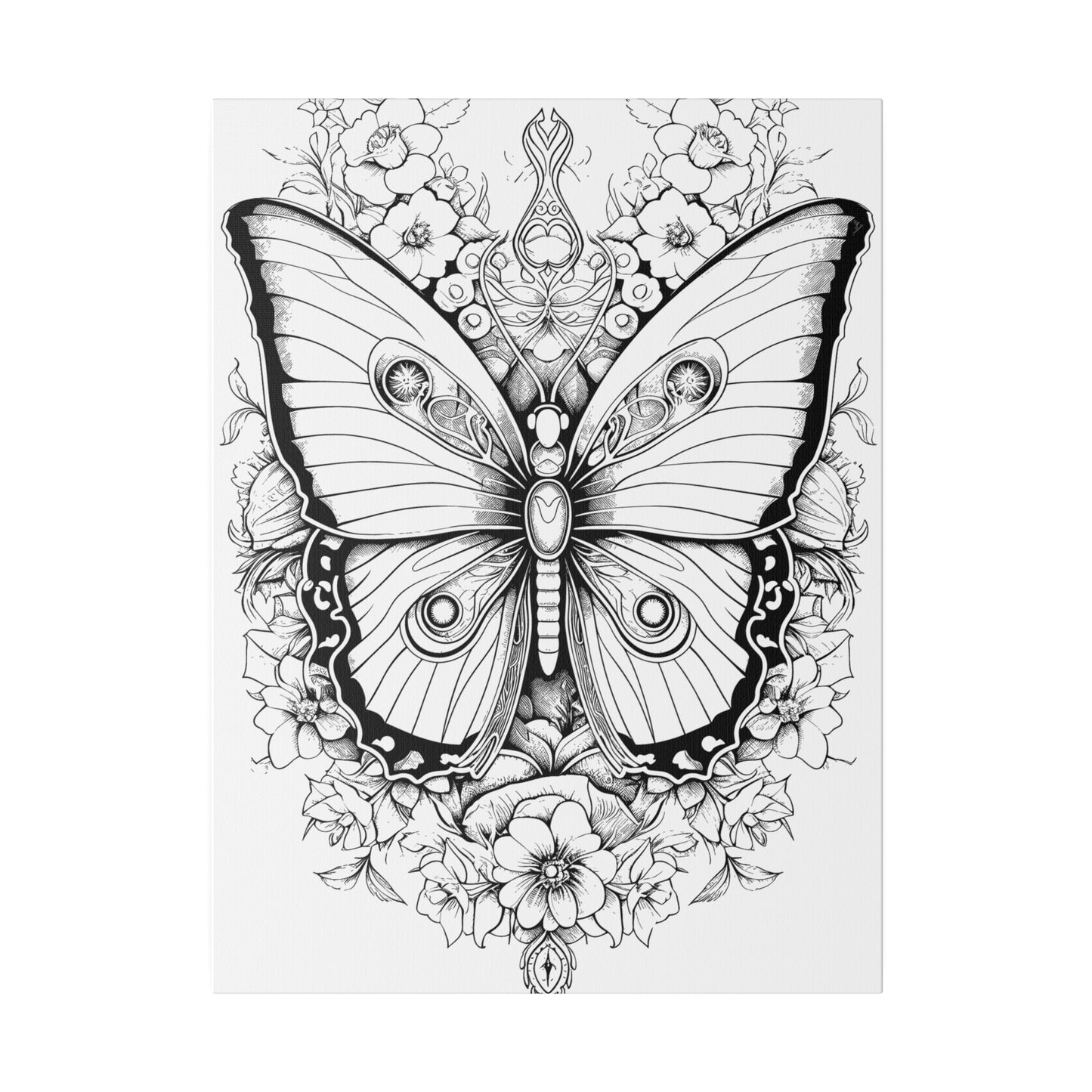 Butterfly Coloring Canvas, Stretched, 0.75"