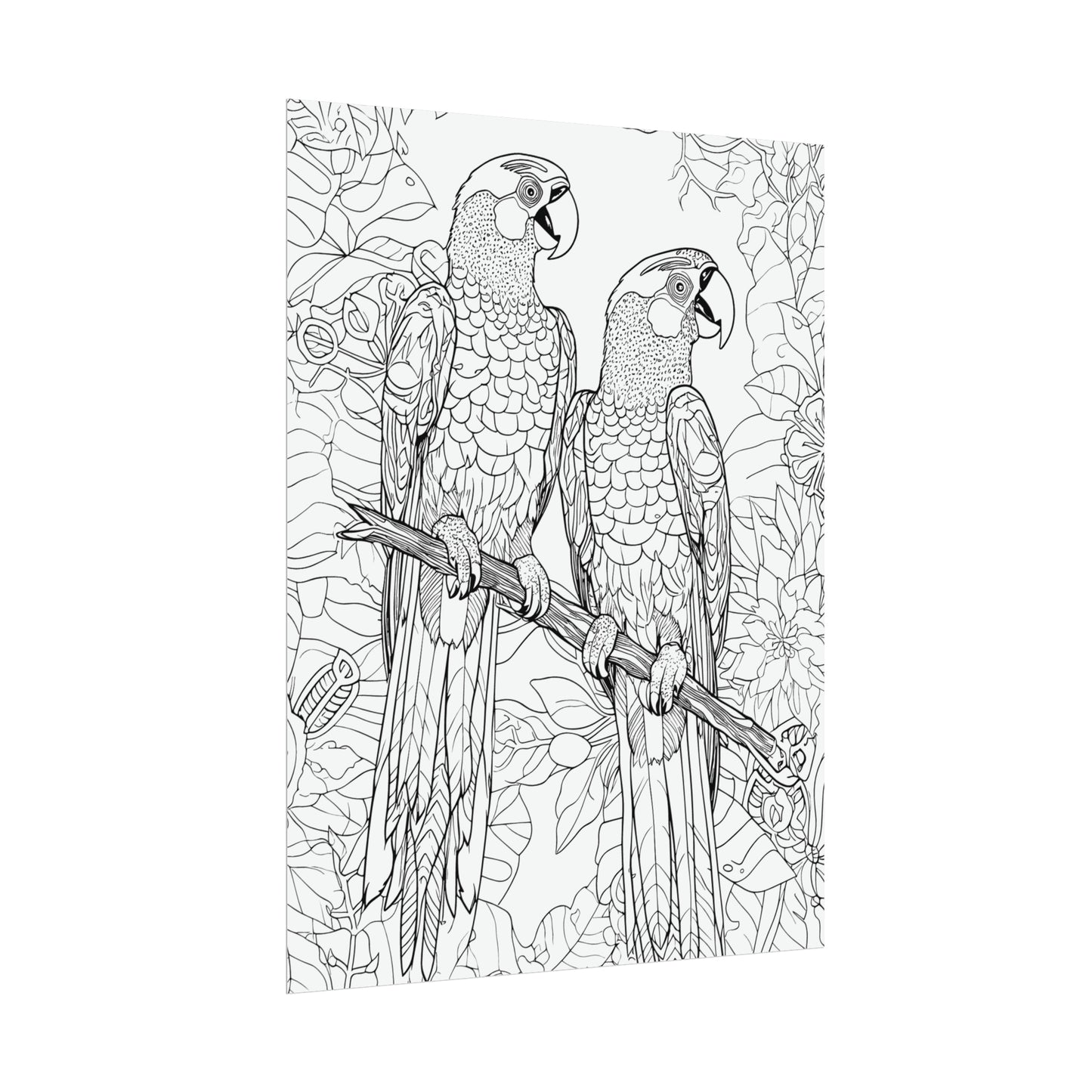 Macaw Parrots Exotic Bird Coloring Art Posters