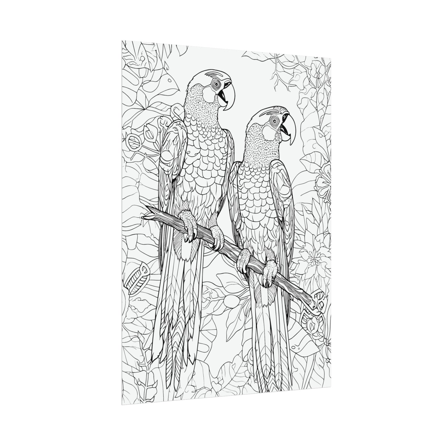 Macaw Parrots Exotic Bird Coloring Art Posters