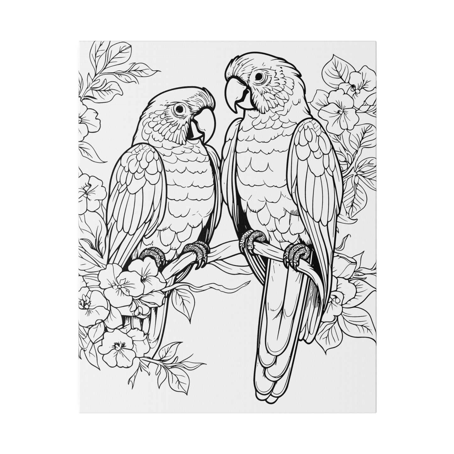 Lovebirds Coloring Canvas, Stretched, 0.75"