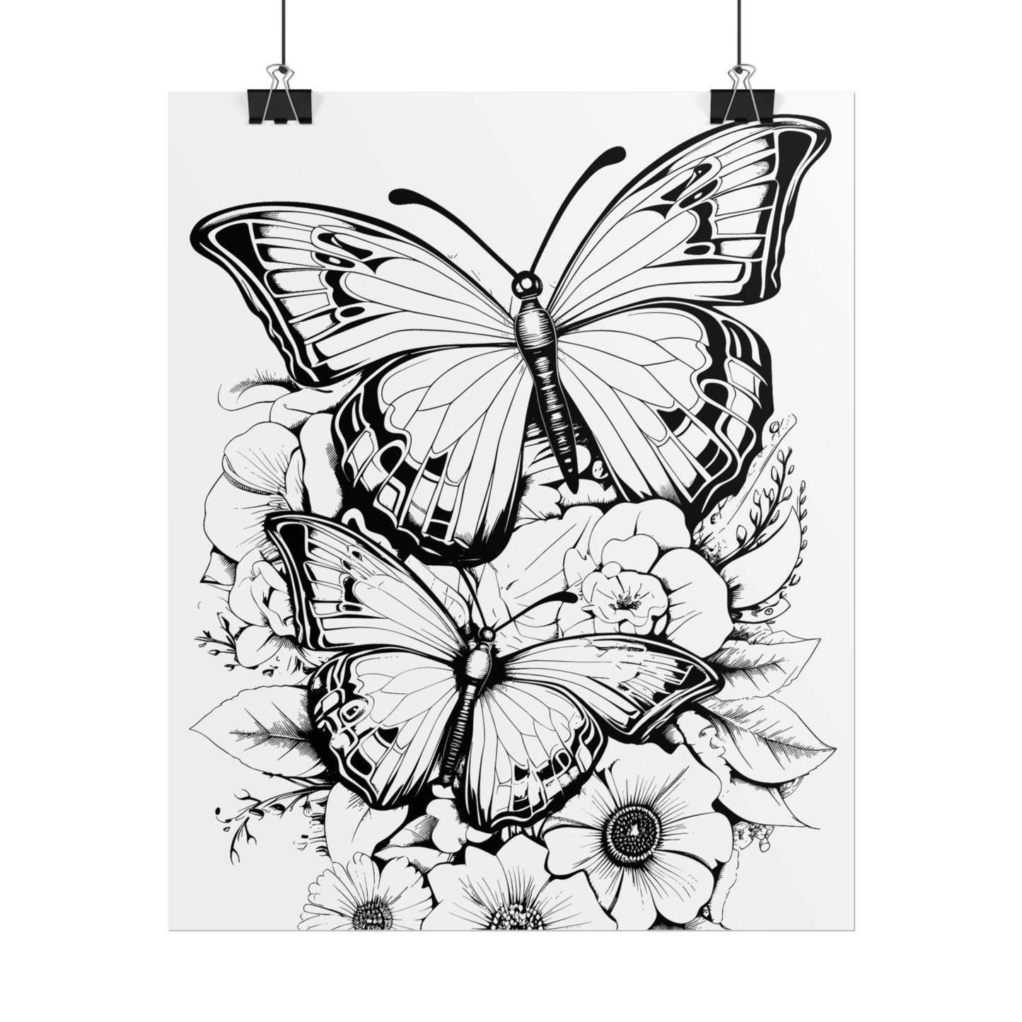 Butterfly Coloring Art Posters