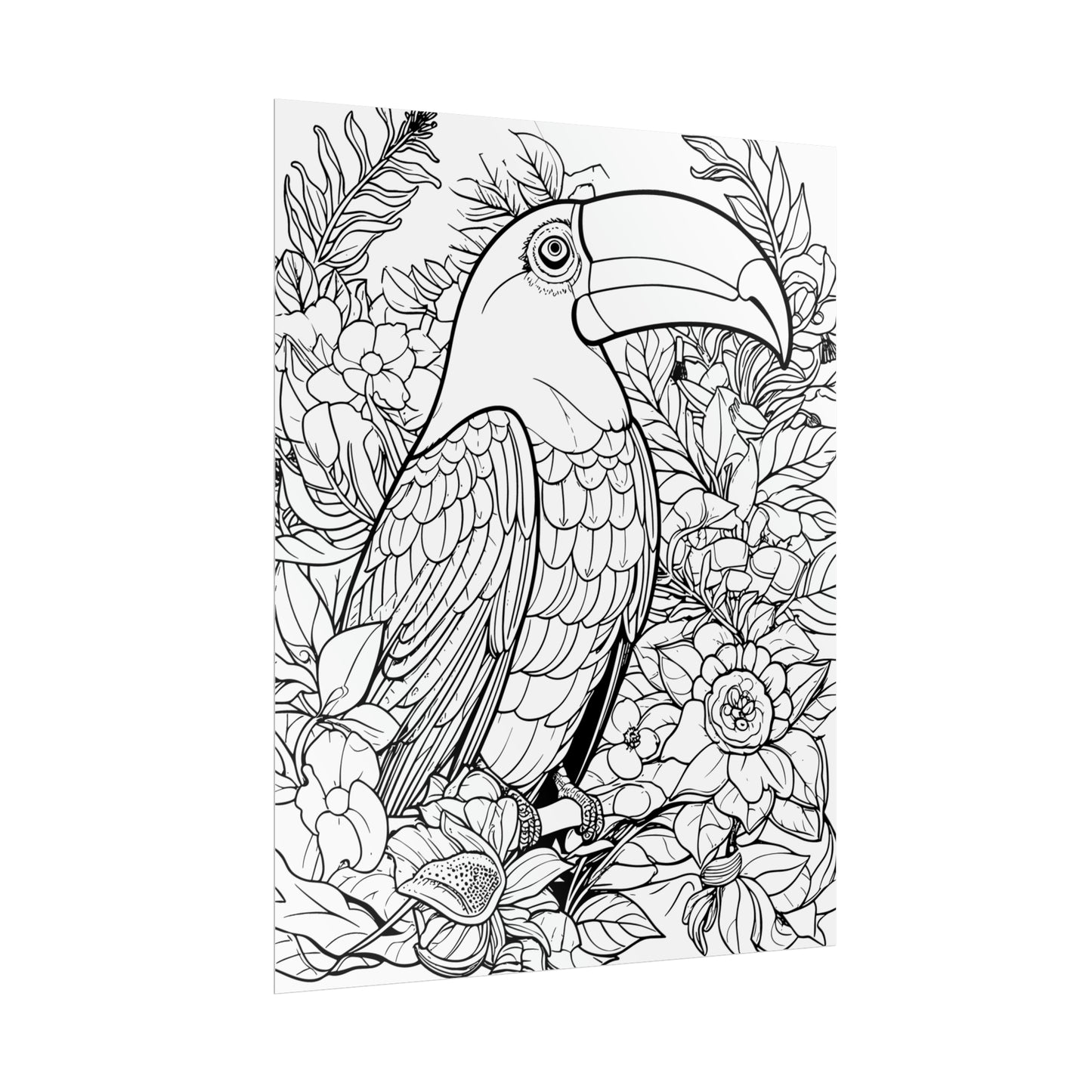 Toucan Exotic Birds Coloring Art Posters