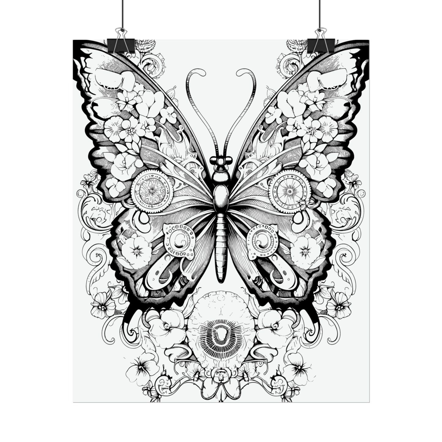 Butterfly Coloring Art Posters