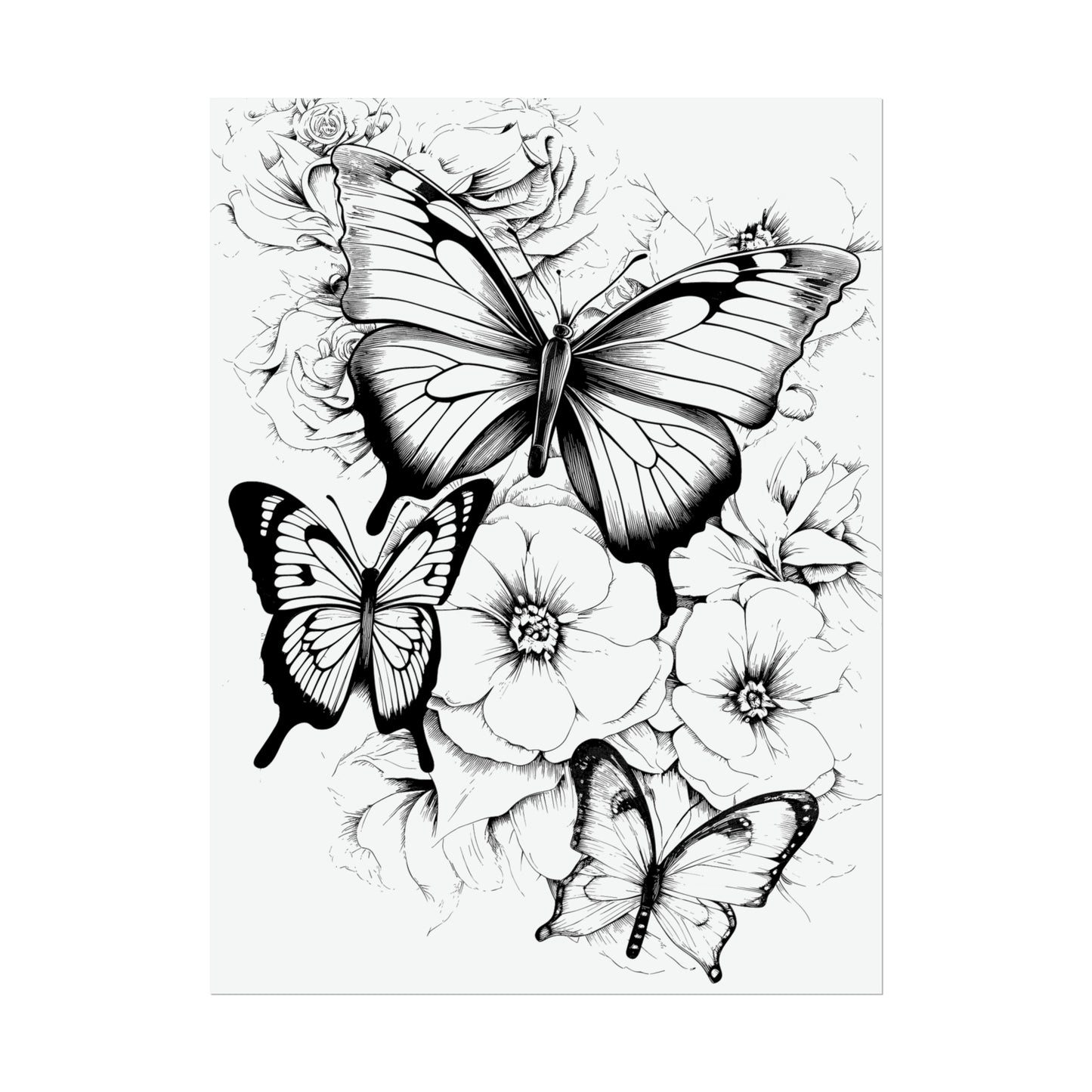 Butterfly Coloring Art Posters