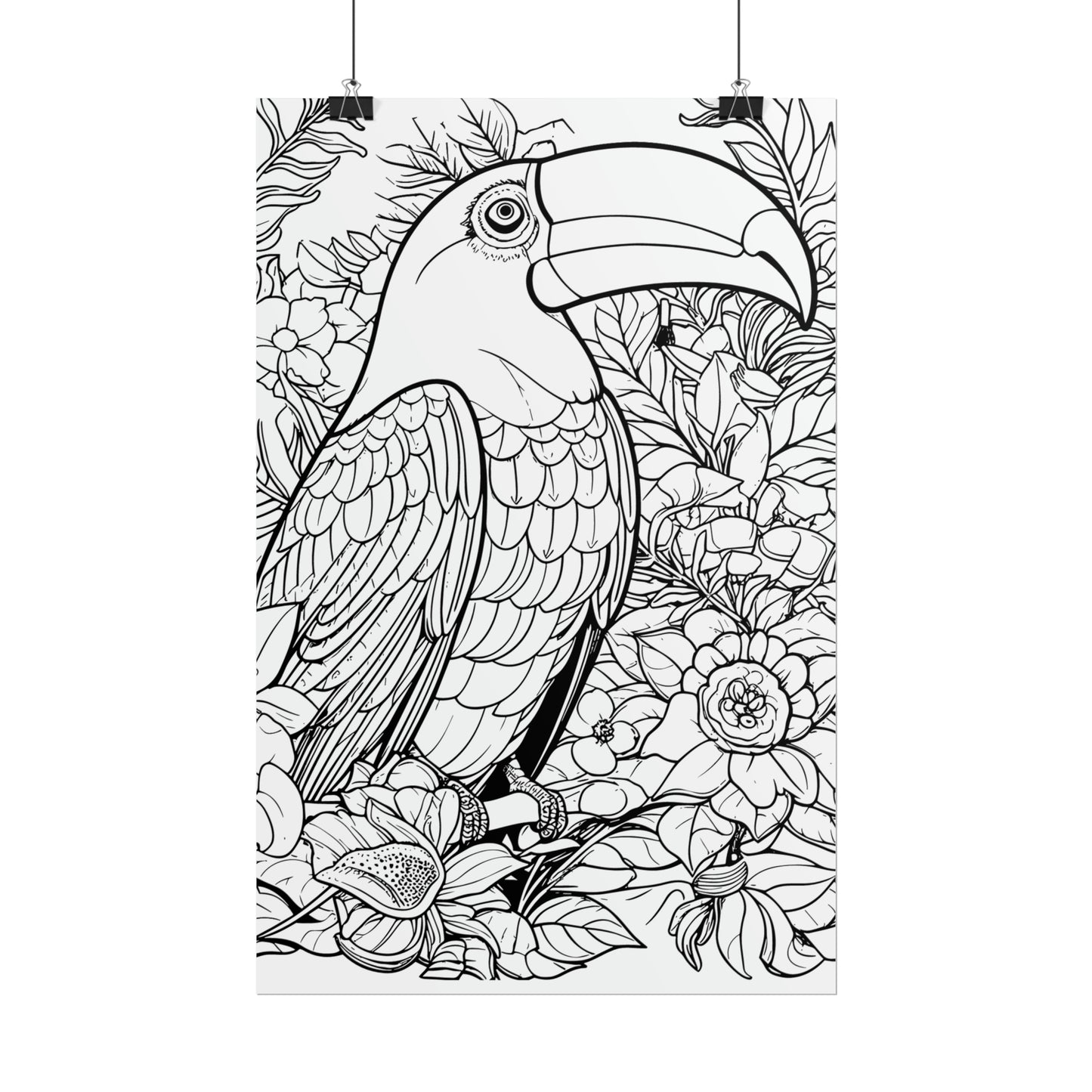 Toucan Exotic Birds Coloring Art Posters