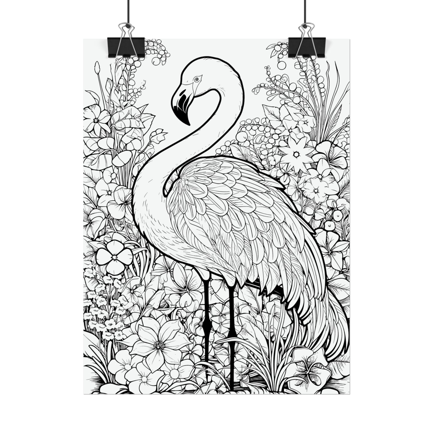 Flamingo Exotic Bird Coloring Art Posters