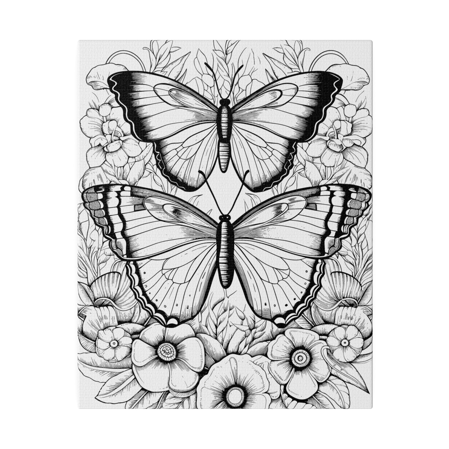 Butterfly Coloring Canvas, Stretched, 0.75"