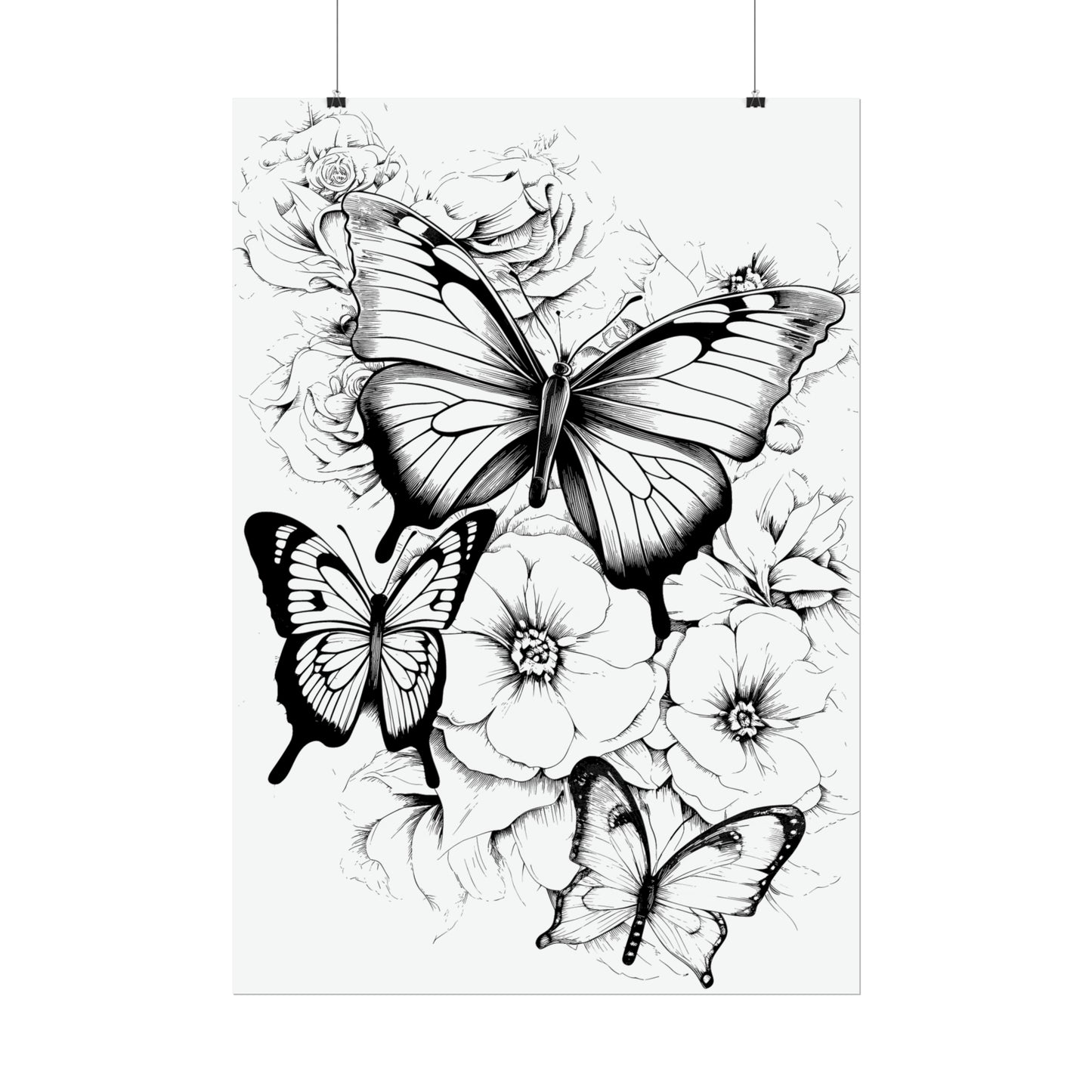 Butterfly Coloring Art Posters