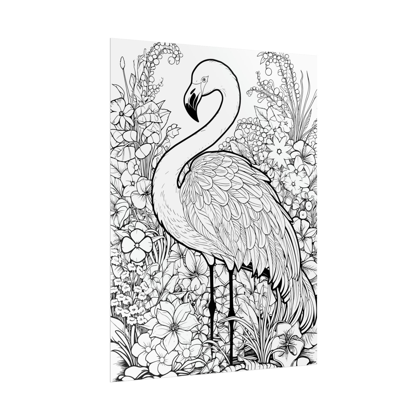 Flamingo Exotic Bird Coloring Art Posters