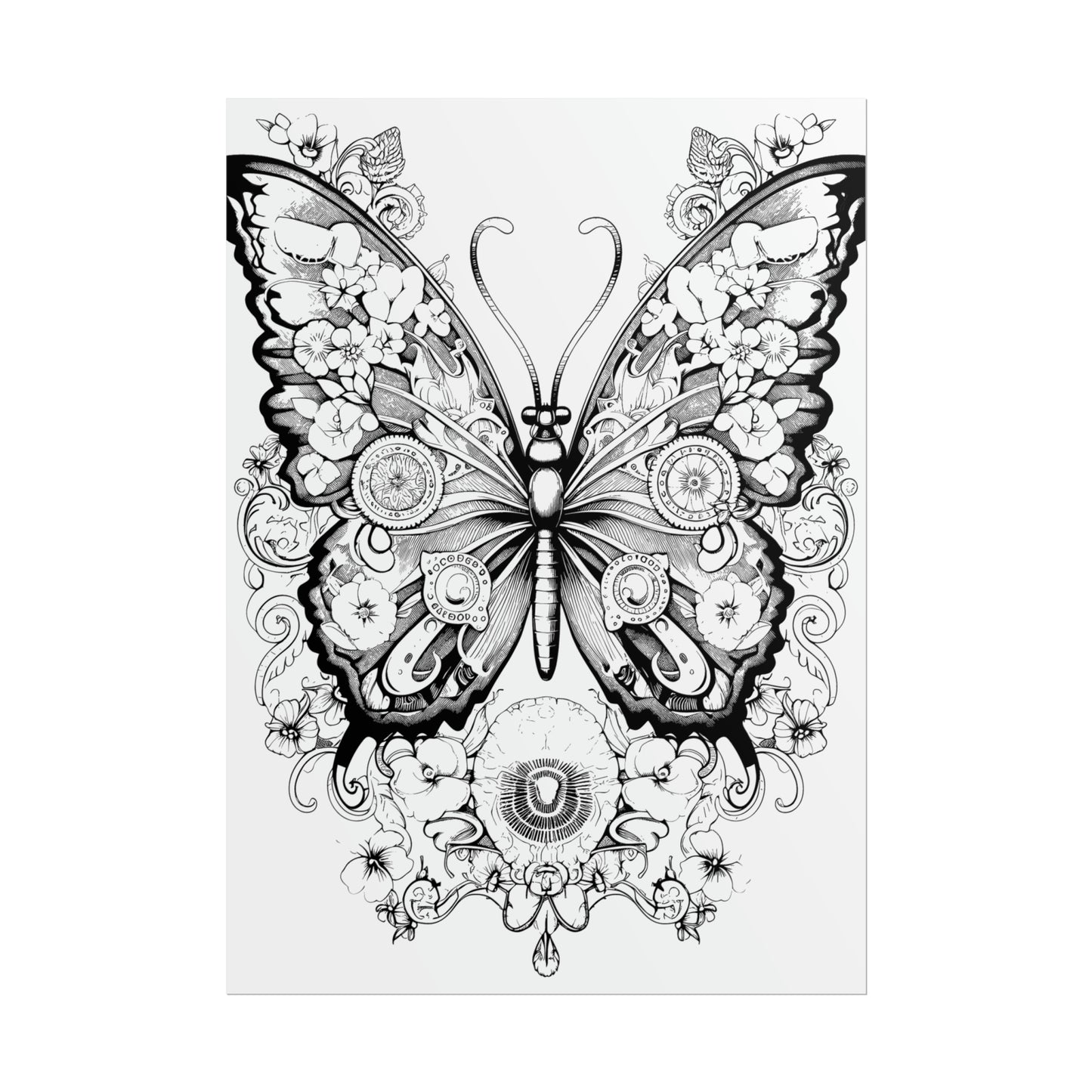 Butterfly Coloring Art Posters