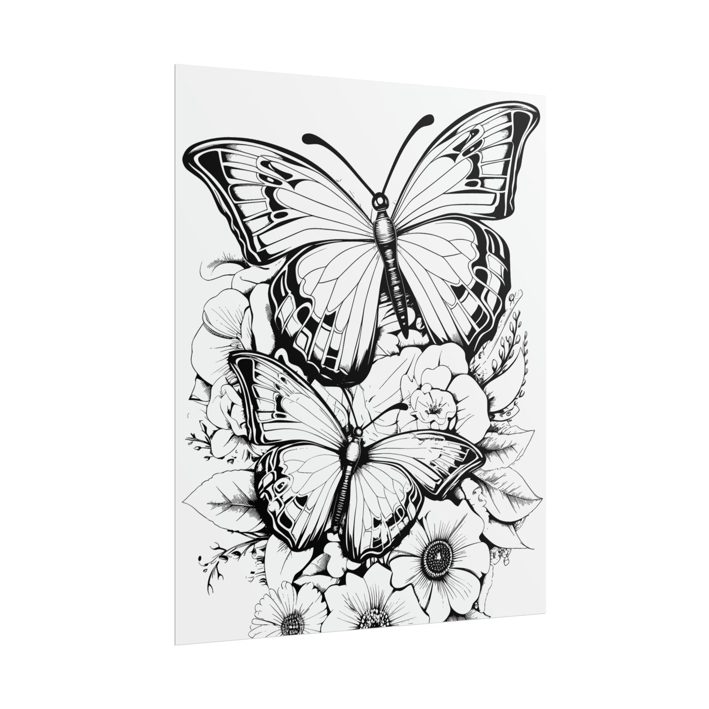 Butterfly Coloring Art Posters