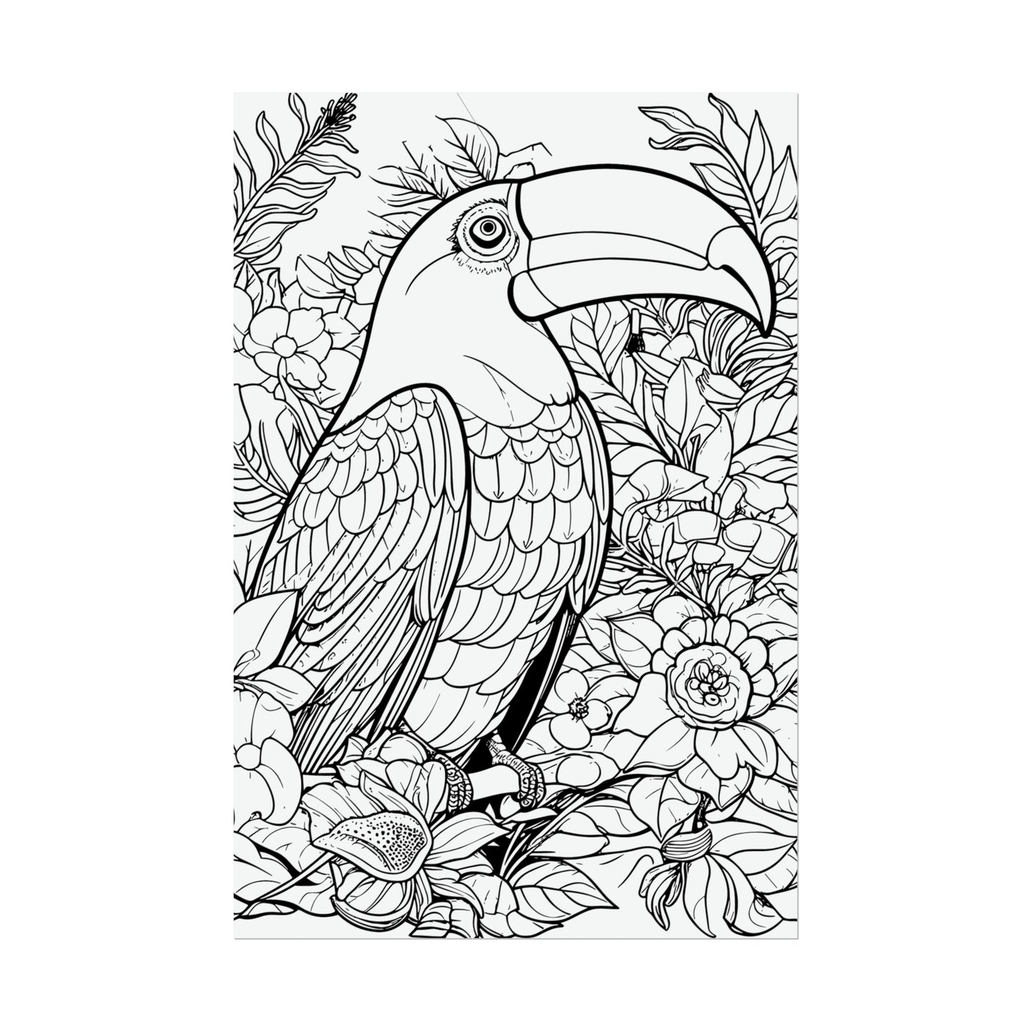 Toucan Exotic Birds Coloring Art Posters