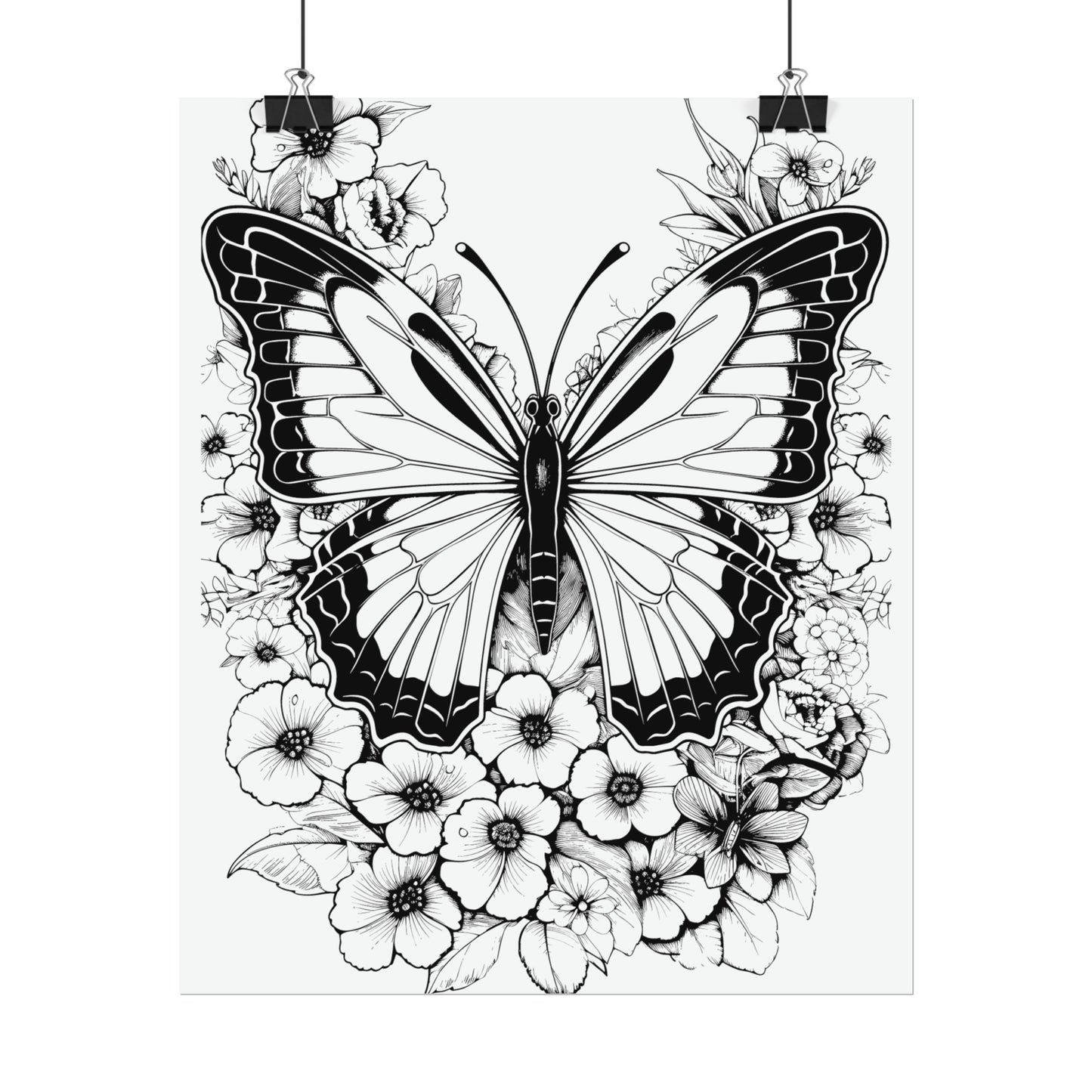 Butterfly Coloring Art Posters