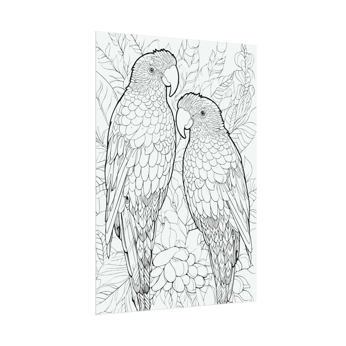 Amazon Parrots Exotic Bird Coloring Art Posters