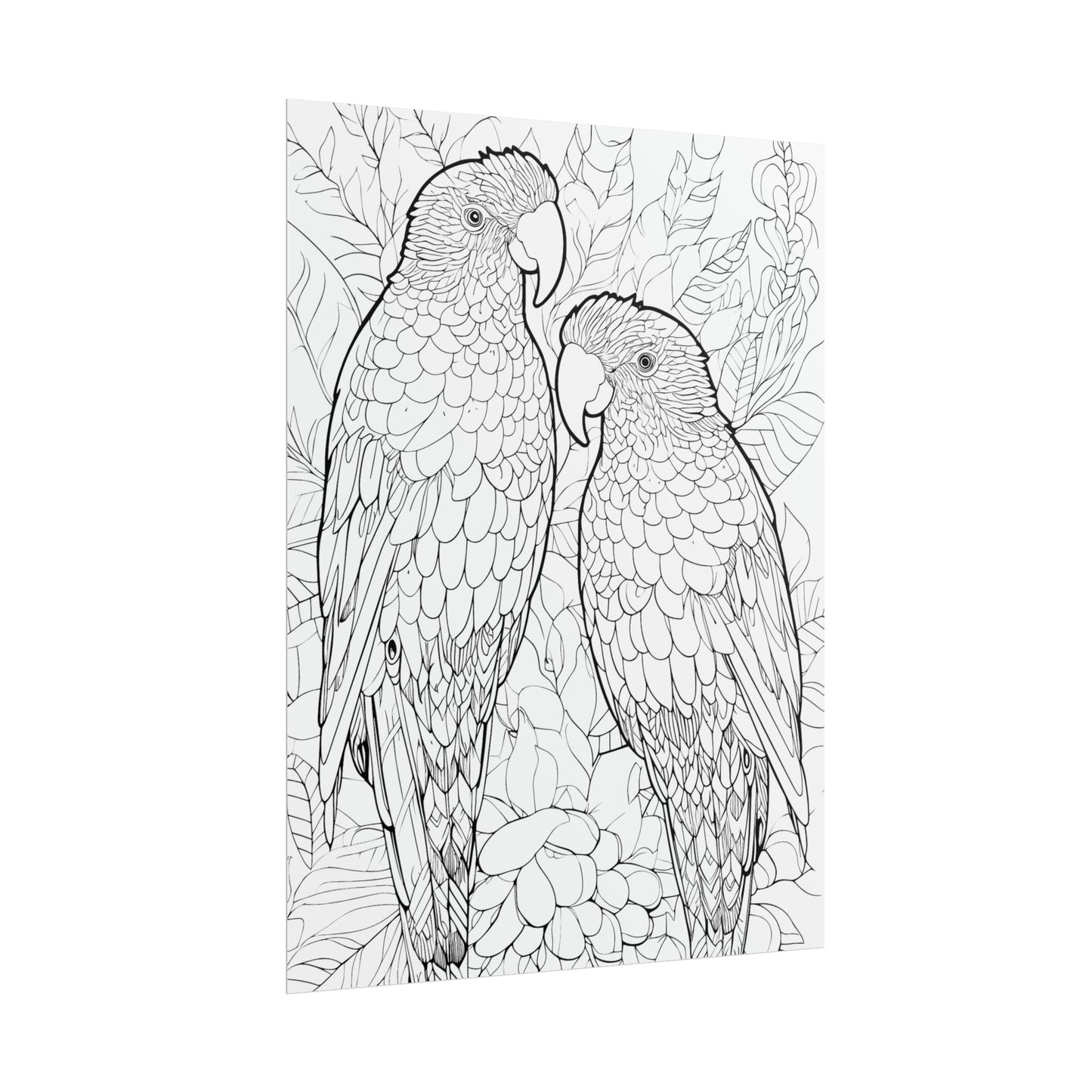 Amazon Parrots Exotic Bird Coloring Art Posters