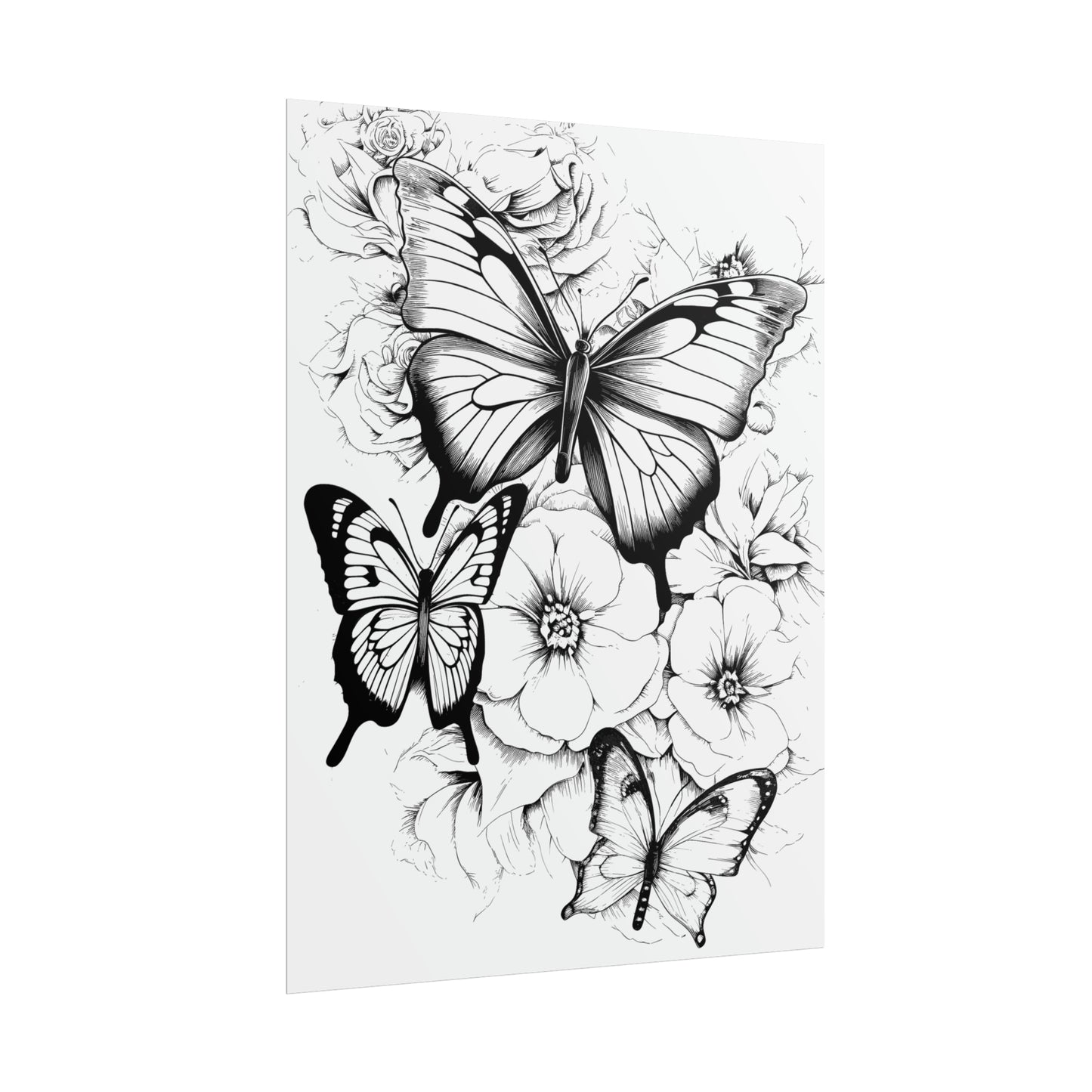 Butterfly Coloring Art Posters