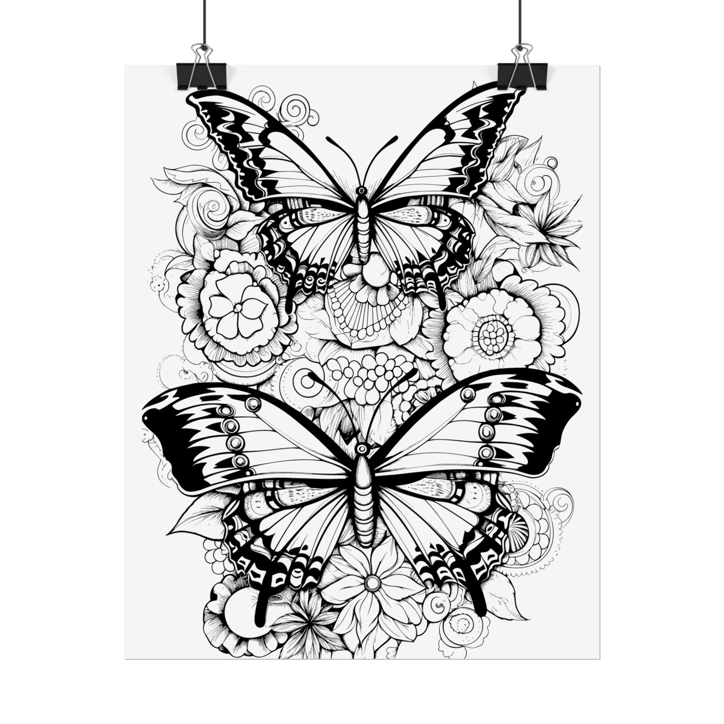 Butterfly Coloring Art Posters