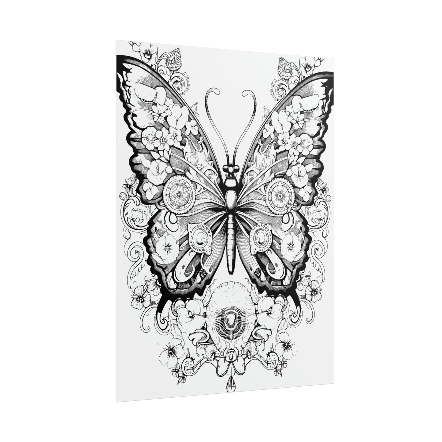 Butterfly Coloring Art Posters