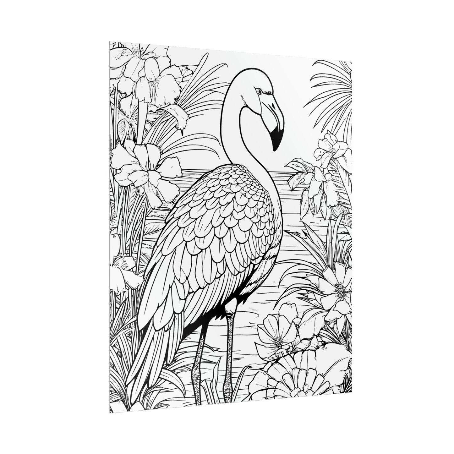 Flamingo Exotic Bird Coloring Art Posters