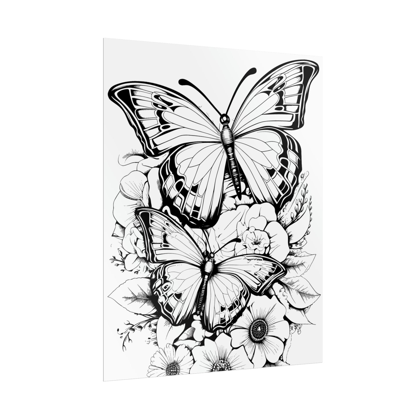 Butterfly Coloring Art Posters