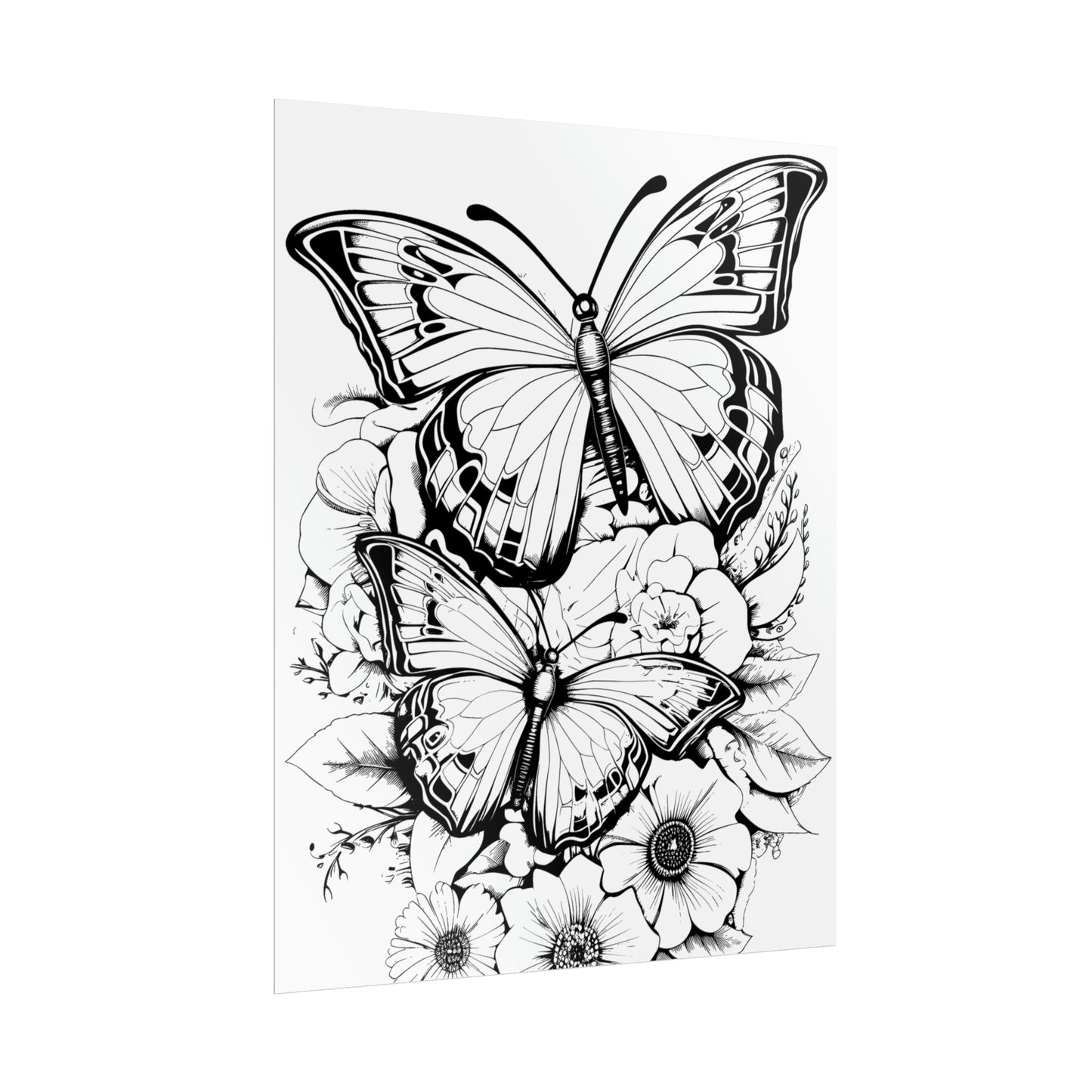 Butterfly Coloring Art Posters