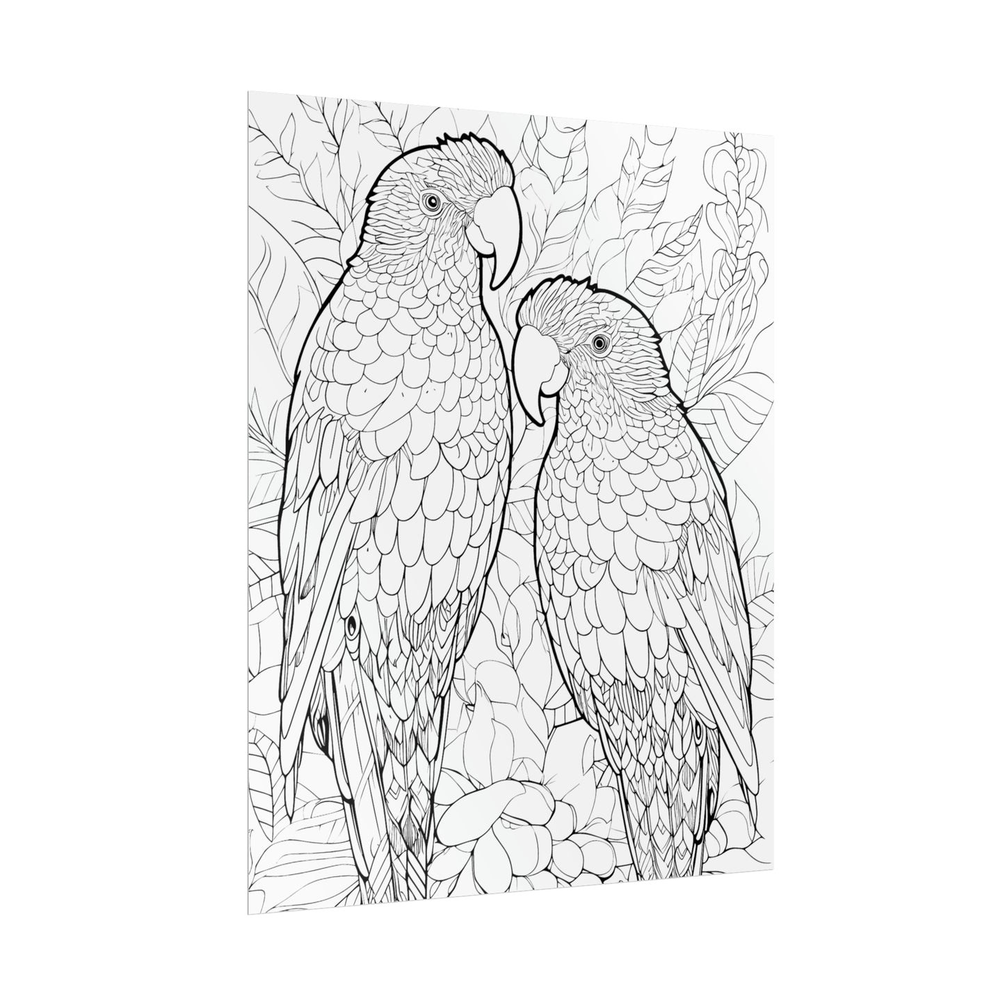 Amazon Parrots Exotic Bird Coloring Art Posters