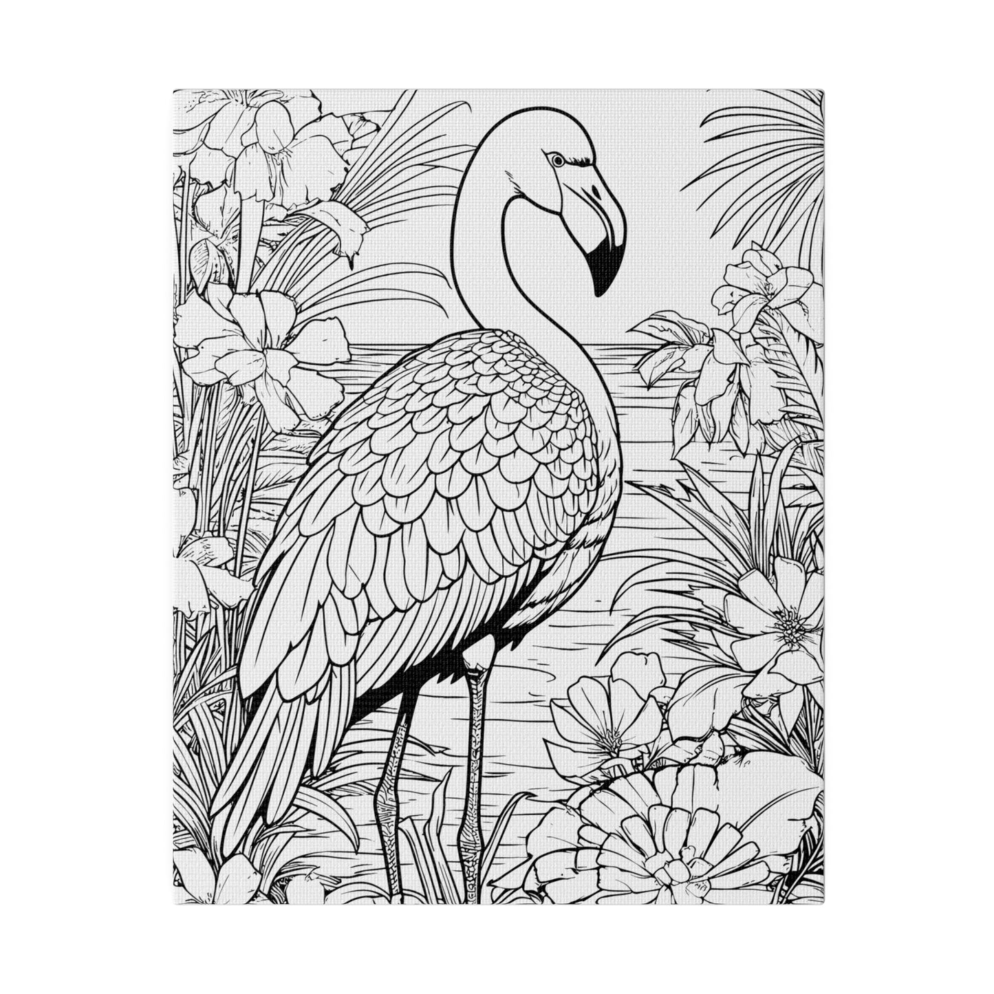 Flamingo Coloring Canvas, Stretched, 0.75"