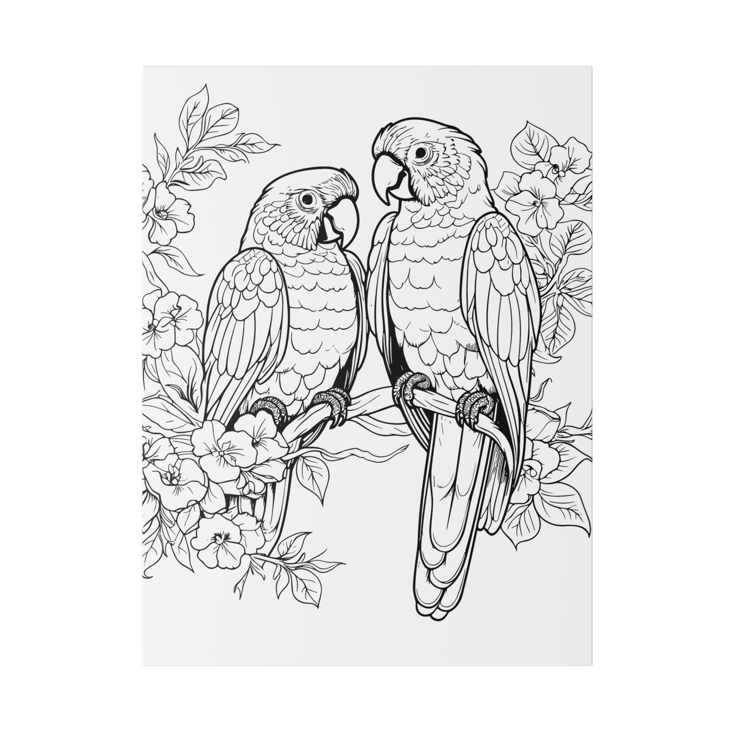 Lovebirds Coloring Canvas, Stretched, 0.75"