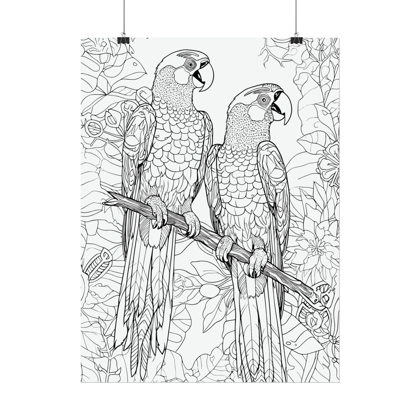 Macaw Parrots Exotic Bird Coloring Art Posters