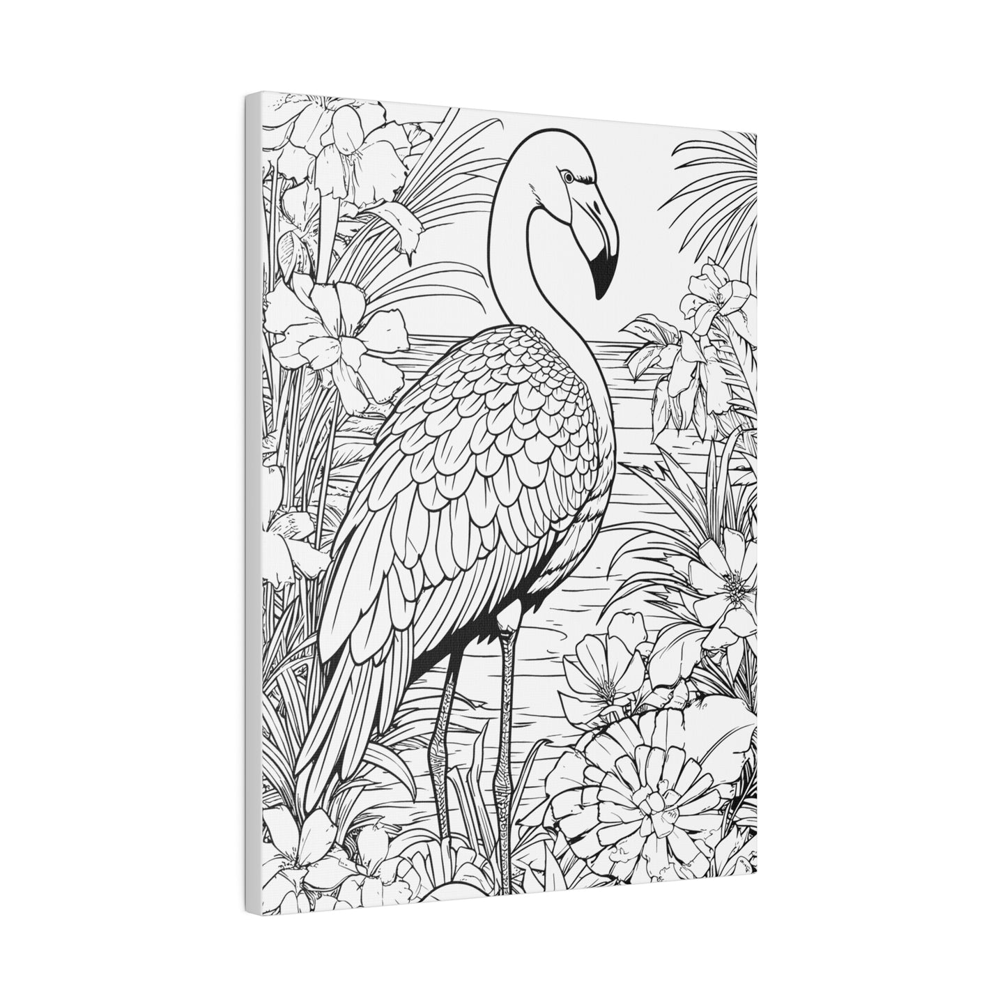 Flamingo Coloring Canvas, Stretched, 0.75"