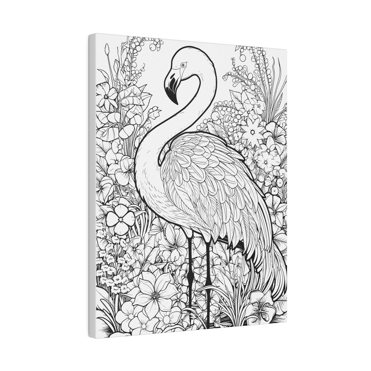 Copy of Flamingo Coloring Canvas, Stretched, 0.75"