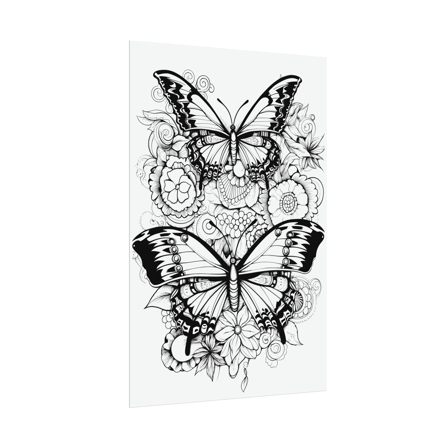 Butterfly Coloring Art Posters