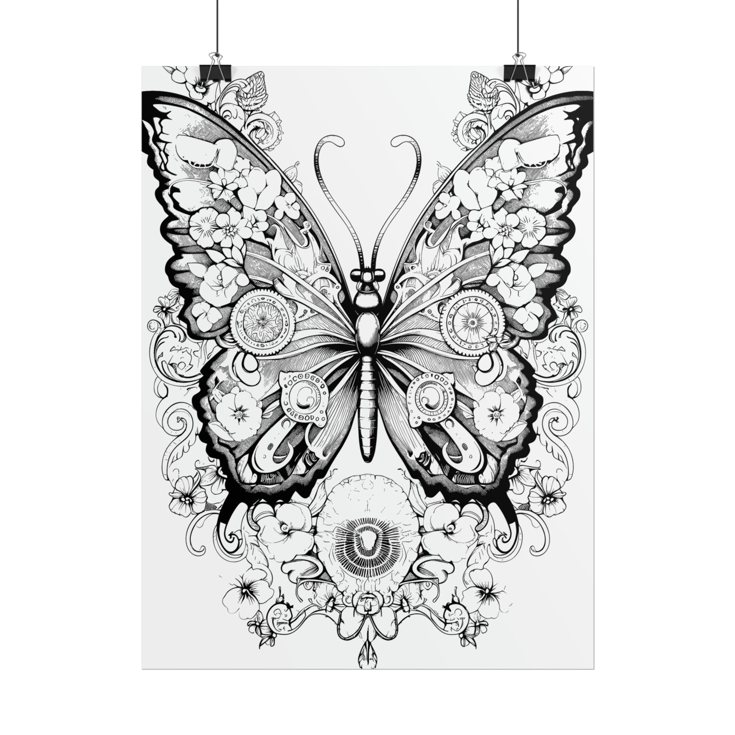 Butterfly Coloring Art Posters