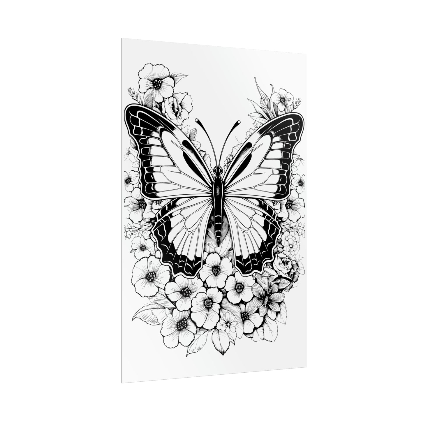 Butterfly Coloring Art Posters