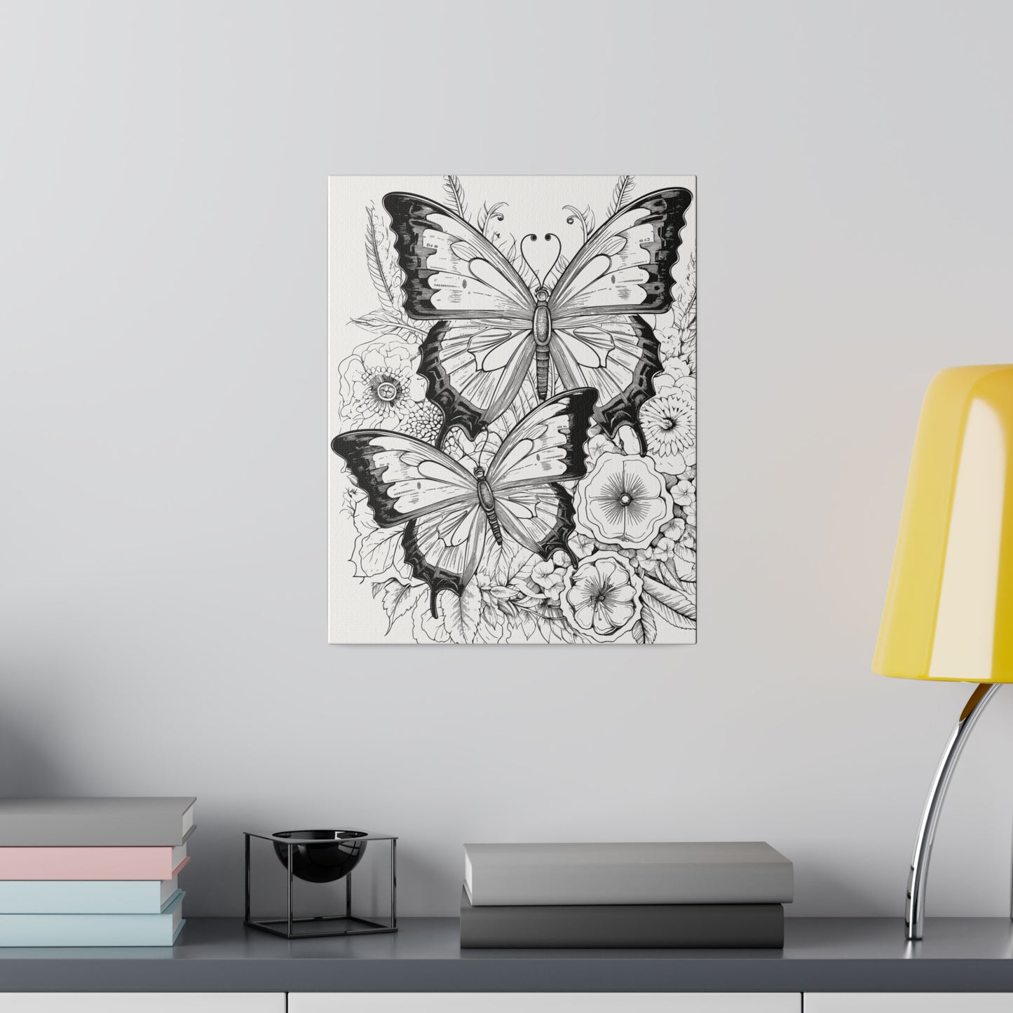 Butterfly Coloring Canvas, Stretched, 0.75"