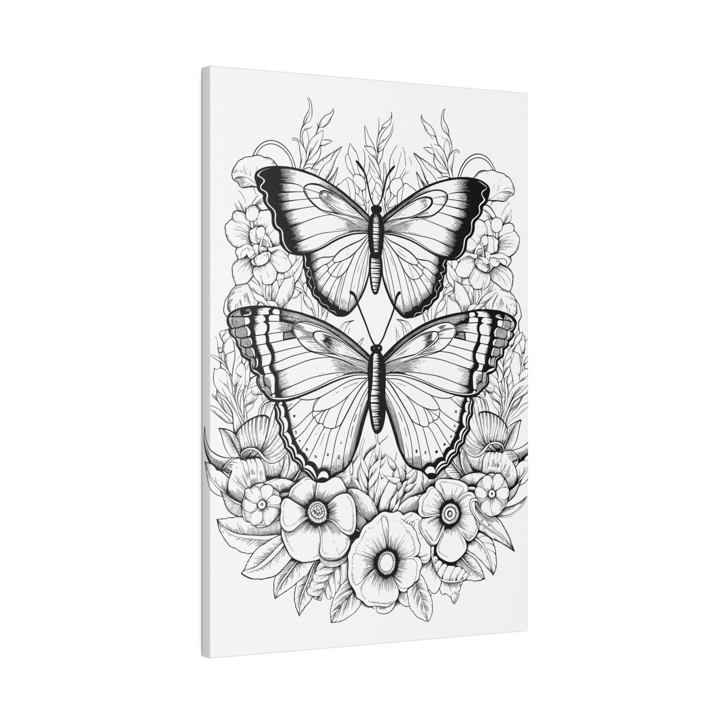 Butterfly Coloring Canvas, Stretched, 0.75"