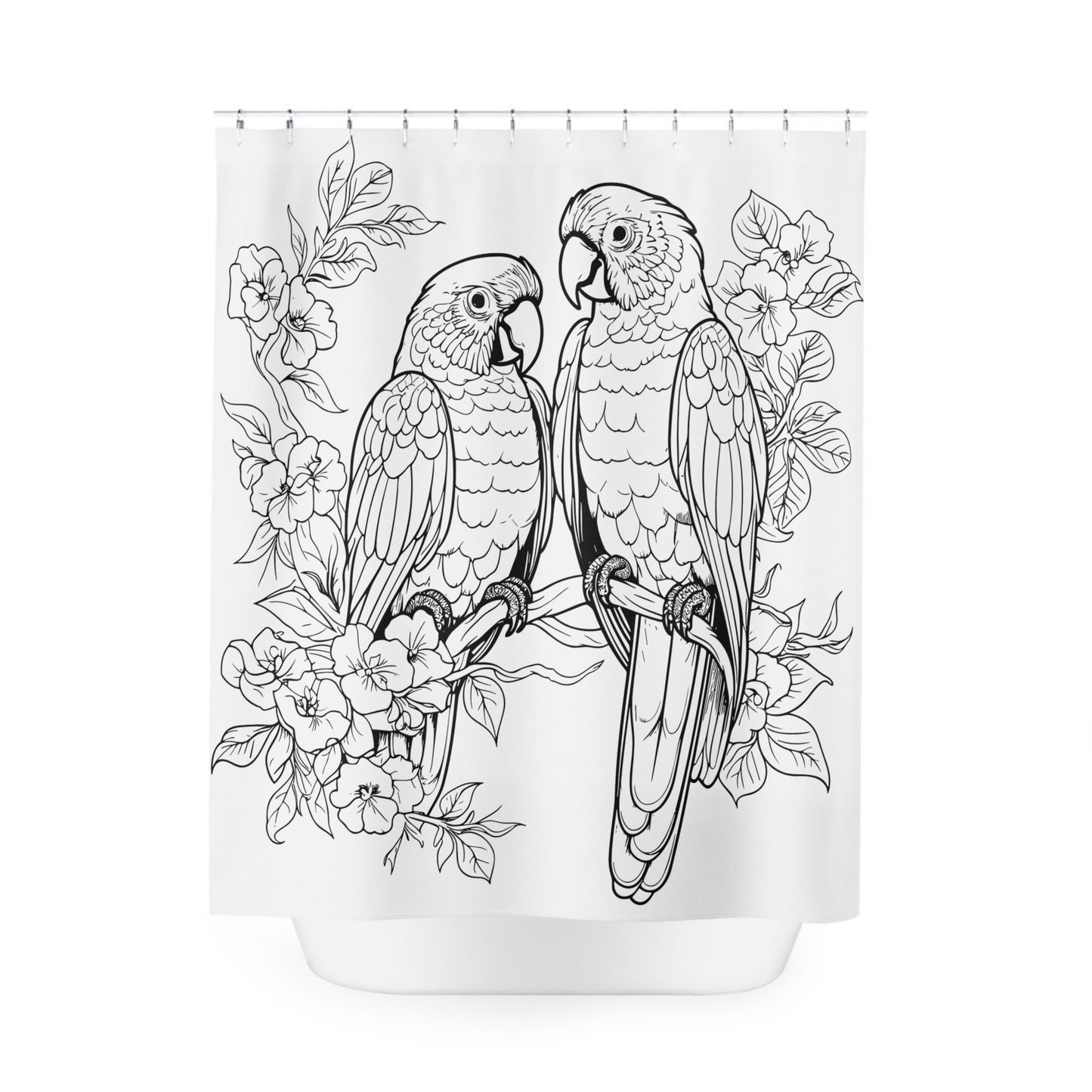 Lovebirds Pen & Ink Art Shower Curtain