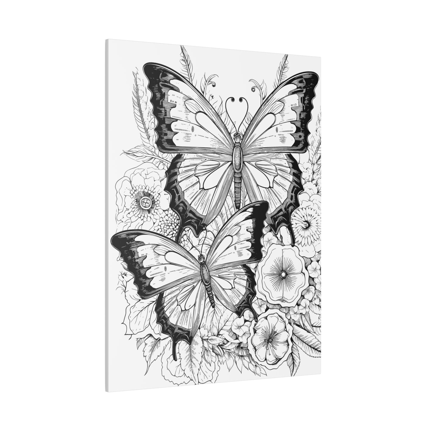 Butterfly Coloring Canvas, Stretched, 0.75"