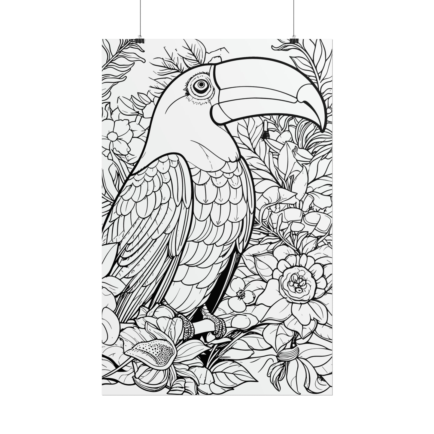 Toucan Exotic Birds Coloring Art Posters