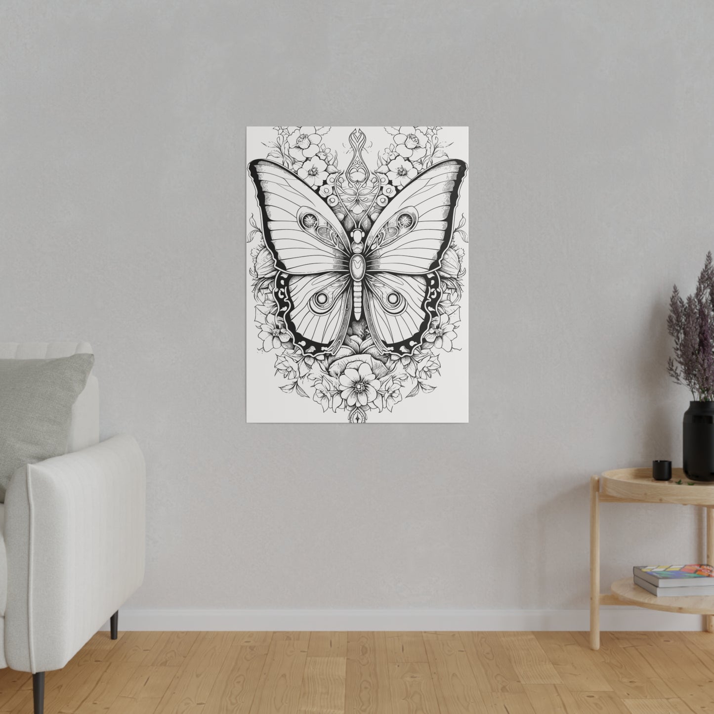 Butterfly Coloring Canvas, Stretched, 0.75"