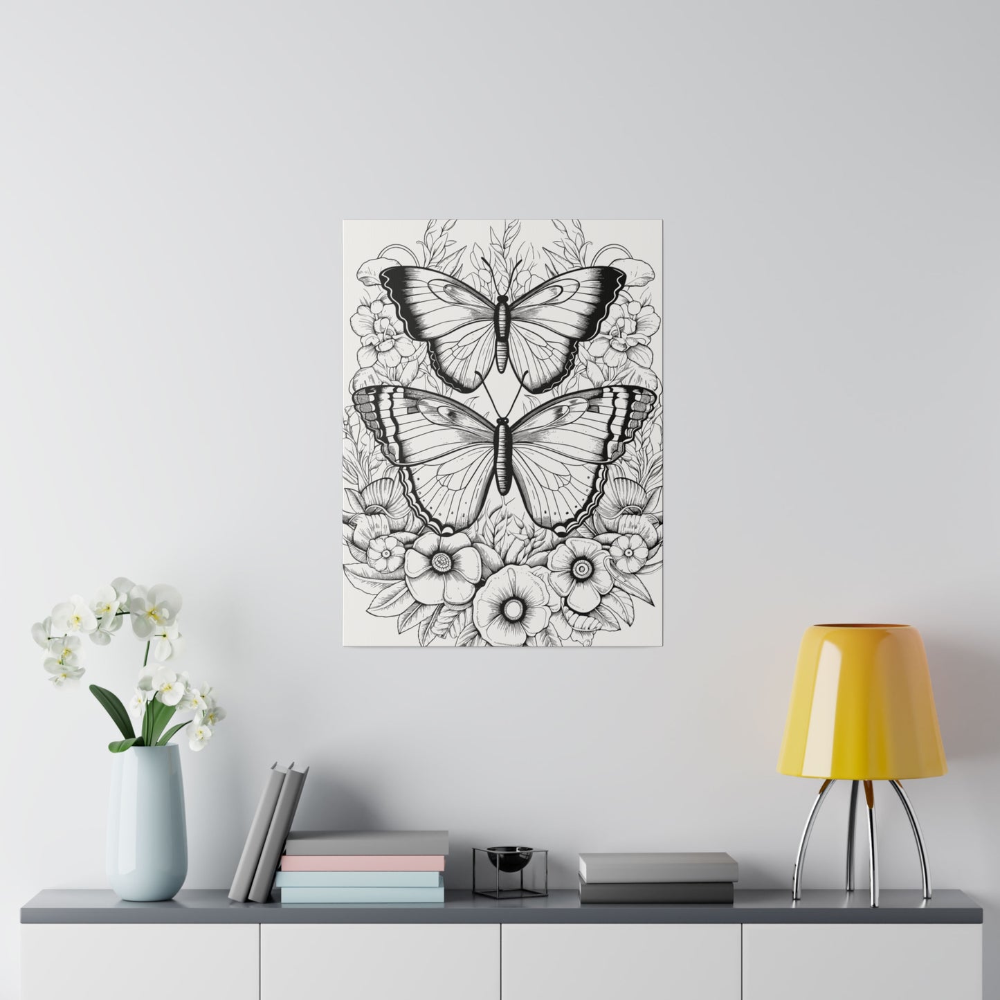 Butterfly Coloring Canvas, Stretched, 0.75"