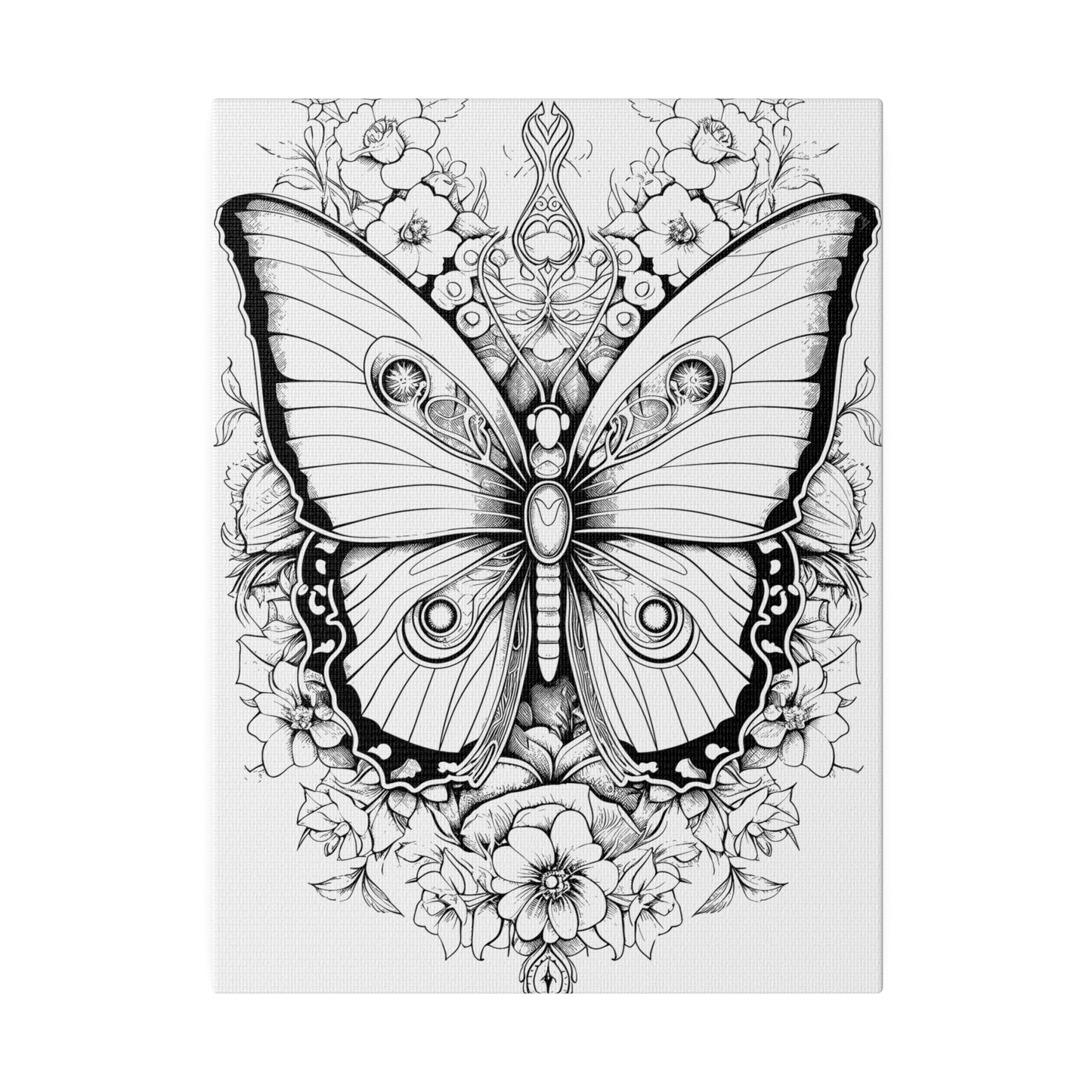 Butterfly Coloring Canvas, Stretched, 0.75"